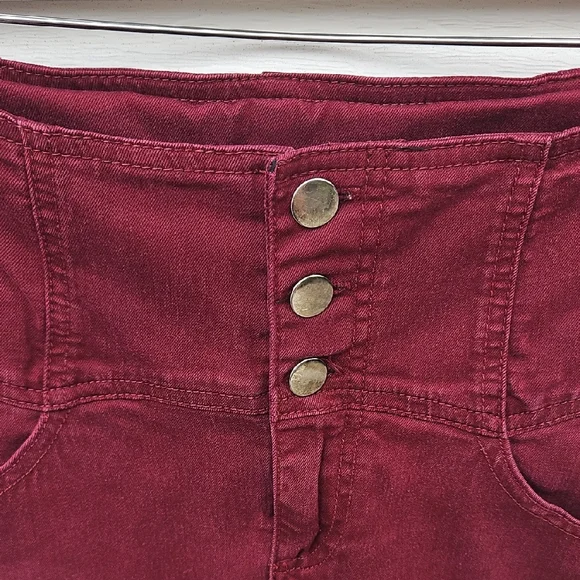 Forever 21 Maroon Hi Rise Jean - Picture 3 of 5